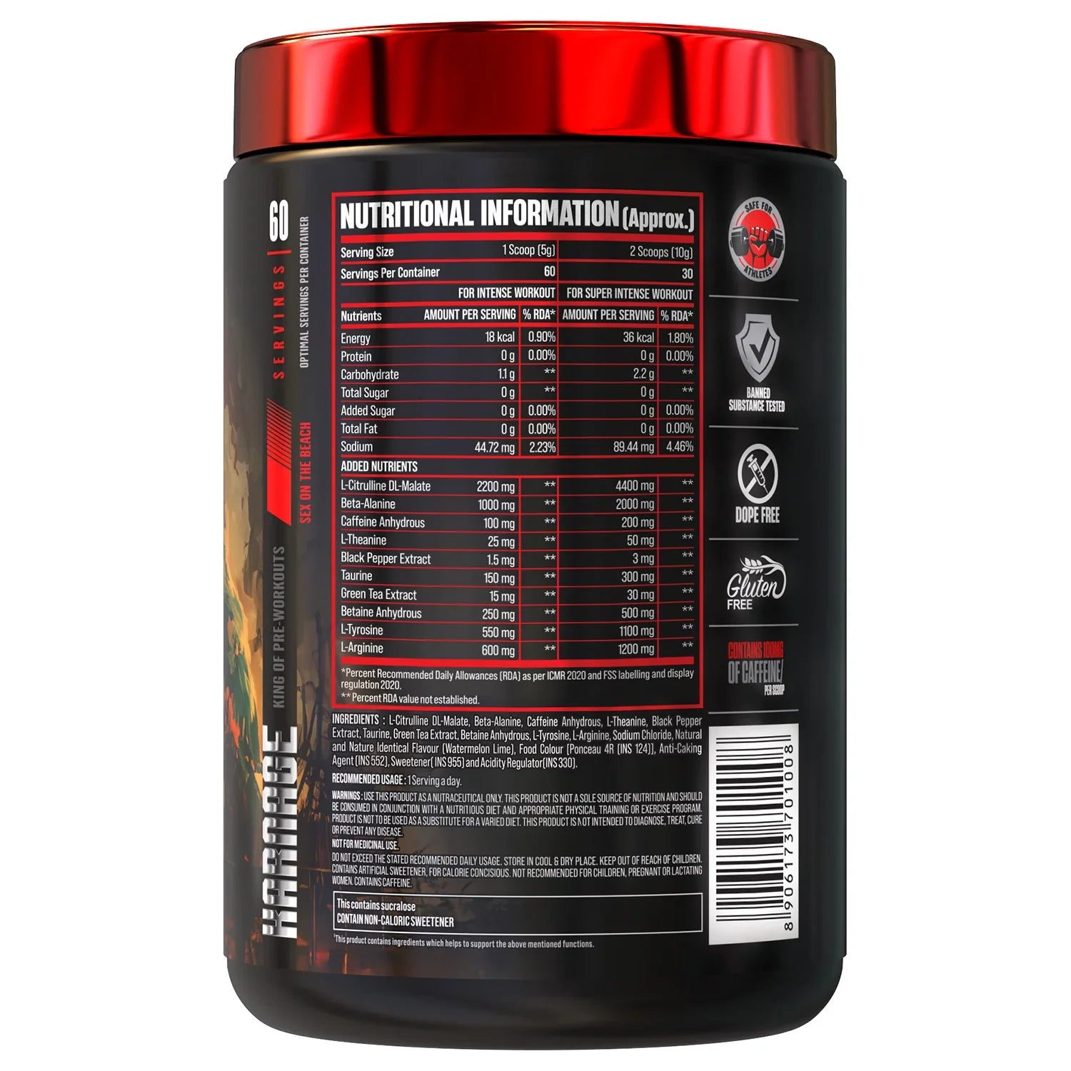 Bigmuscles Nutrition Karnage Pre workout - Sex On The Beach, 60 Servings