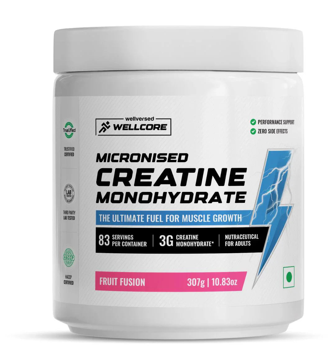 Wellcore - Pure Micronised Creatine Monohydrate (307g, 83 Servings) Fruit Fusion