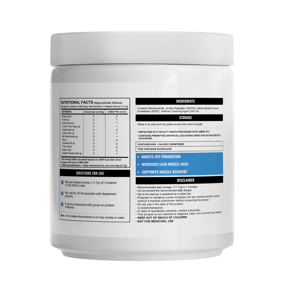 Wellcore - Pure Micronised Creatine Monohydrate (122g, 33 Servings) Fruit Fusion