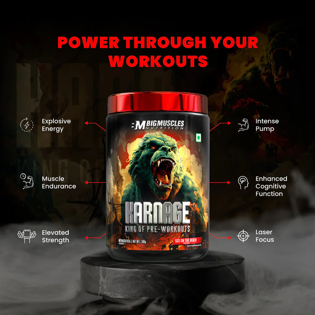 Bigmuscles Nutrition Karnage Pre workout - Sex On The Beach, 60 Servings