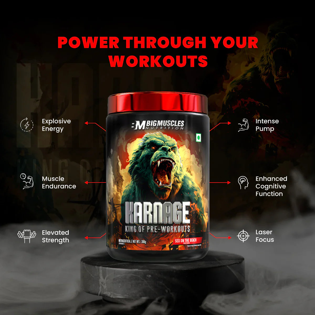 Bigmuscles Nutrition Karnage Pre workout - Sex On The Beach, 60 Servings