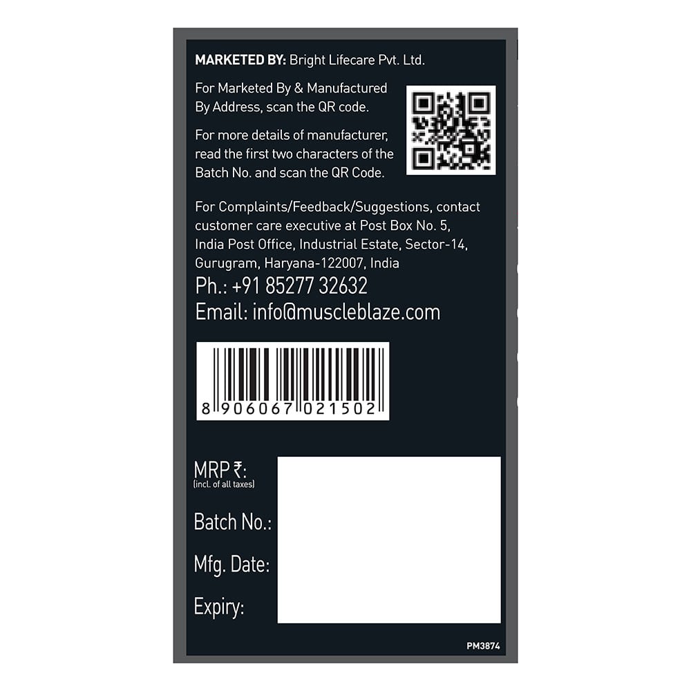 MuscleBlaze Creatine Monohydrate CreAMP, 250 g, Unflavoured